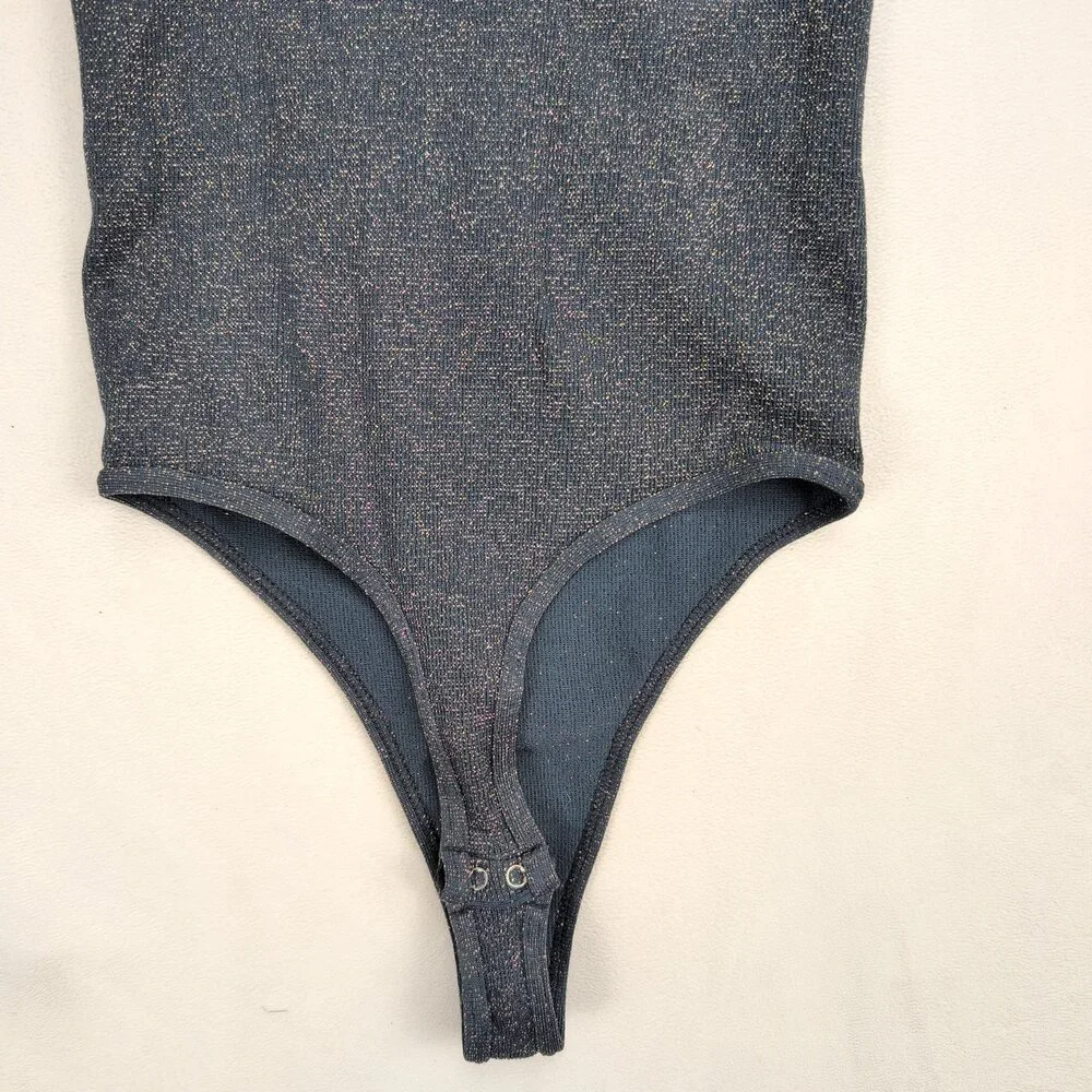 Free People Metallic‎ Turtleneck Long-Sleeve Bodysuit XS
